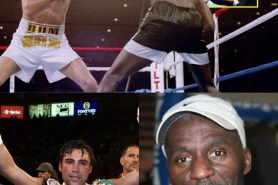 Oscar De La Hoya battered Floyd Mayweather’s uncle to a pulp in gruelling KO to ignite world title charge