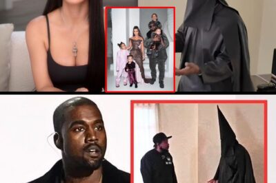 DISGRACED rapper Kanye West has appeared in an interview wearing a bizarre black KKK outfit and said he regrets getting ex-wife Kim Kardashian pregnant.