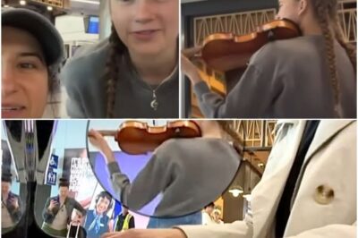 🎻 KAROLINA PROTSENKO’S UNFORGETTABLE AIRPORT PERFORMANCE: First Violin Performance with Mom Ella Accompanying on Piano! 😱✨