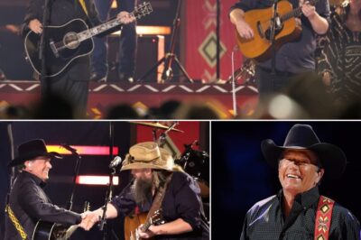 Country legends George Strait and Chris Stapleton joined forces for an unforgettable performance of Tom Petty’s You Wreck Me. Their raw vocals and masterful musicianship paid tribute to the rock icon, giving the classic hit a fresh country twist. Fans were left in awe as the two stars brought their signature styles together for this electrifying moment on stage.