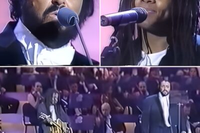 Luciano Pavarotti and Tracy Chapman’s performance of “Baby Can I Hold You Tonight” was not just a fusion of two different musical genres, but an emotional and enchanting moment. Pavarotti’s powerful and resonant tenor voice blended perfectly with Chapman’s warm and sincere voice, creating a wonderful harmony. Every note, every word brought deep emotion, making the listener feel the power and delicacy of love, touching the hearts of the audience.