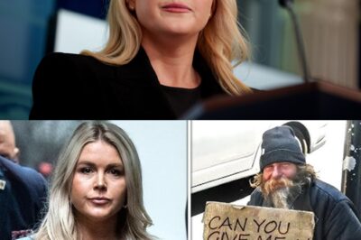 Homeless man asks Karoline Leavitt “can you give me 1$” – Her response is SHOCKING