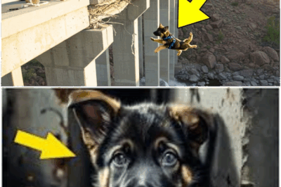 Miracle on the Bridge! Small German Shepherd Puppy Plunges from Terrifying Heights—But What Happens Moments Later Has Experts Calling It a ‘One-in-a-Billion’ Survival, Shocking the World and Defying All Odds! Watch as Humanity Rallies Together for the Most Heart-Stopping Rescue Mission Ever Caught on Camera!