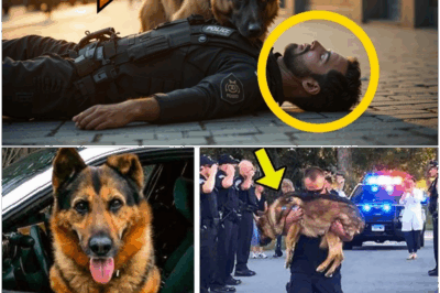 A police officer slumped behind the wheel, clutching his chest in agony as a heart attack struck—while his loyal K9 partner, realizing the danger, smashed through the window and raced to get help. Brave actions and an unbreakable bond turned a tragedy into a miracle rescue that left everyone in awe.