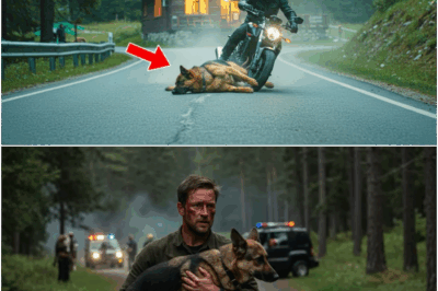 A reckless biker injures a struggling German Shepherd, failing to notice the soldier handler watching from a distance—his heart stopping in horror. As secrets unravel, the town learns the heroic history of a war hero and his dog, with justice, loyalty, and redemption hanging in the balance.