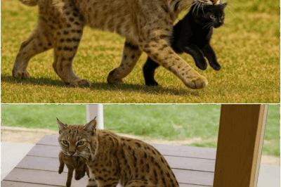 Wildlife Shock! A Bobcat Kidnaps a Helpless Black Kitten Right Before Its Owner’s Eyes—But When Experts Reveal the True Reason Behind This Strange Abduction, It Leaves Everyone Stunned and Speechless. Discover the Unthinkable Truth That’s Forcing People to Rethink Everything They Know About Animal Instincts!