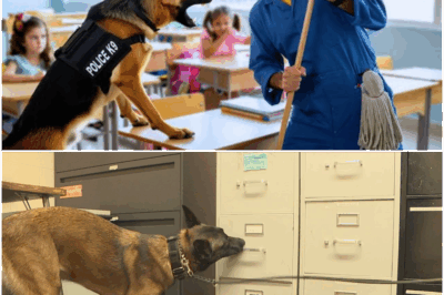 At the end of a normal school day, a K9 dog’s sudden agitation put an abrupt stop to a janitor’s routine. What seemed like an ordinary closet hid a secret so disturbing that when revealed, teachers and students were left speechless, and officials rushed to secure the area as the news spread like wildfire.
