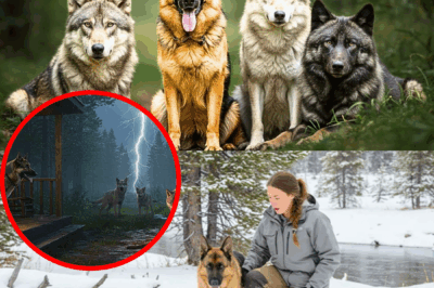 A Loyal German Shepherd Adopts Three Orphaned Wolf Pups, But When They Mature, a Heartbreaking Wild Instinct Tears Apart Their Unlikely Family, Forcing the Dog Mother to Confront the Agony of Letting Go – An Emotional Story That Will Redefine Your Understanding of Animal Love and Sacrifice!