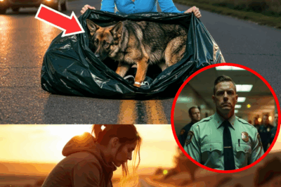 A Woman Slams Her Brakes and Makes a Gruesome Discovery: Nightmare Unfolds as ‘Moving Garbage Bag’ on Remote Virginia Road Reveals Emaciated, Muzzled German Shepherd—Was It a Crime Scene, or a Message from the Missing?