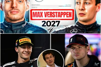 Russell’s Mercedes contract takes a major turn as Wolff targets Verstappen for 2027! How will this affect both drivers’ futures? Mercedes set to make a big move – will they ditch Russell and sign Verstappen to boost their championship chances?