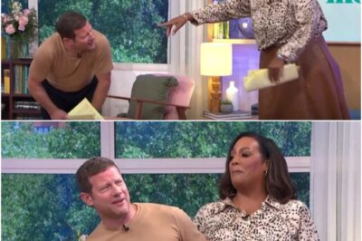 This Morning’s Dermot O’Leary yells in pain after co-star Alison Hammond accidentally steps on his foot!