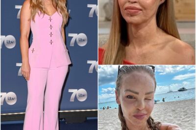 Katie Piper shows off serious underboob in skimpy blue bikini!