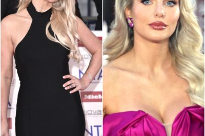 Helen Flanagan turns up the heat in very revealing gold corset!