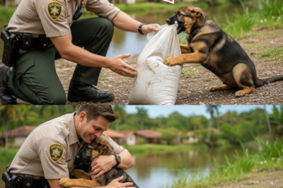 Ein weinender Deutscher-Schäferhund-Welpe lässt die Tasche nicht los – die Leute schrien, als sie sahen, was darin war