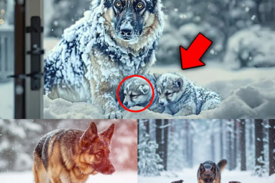 Mann öffnet Tür für frierenden Schäferhund mit Welpen – doch was dann passiert, schockiert ihn