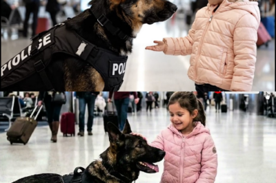 „Bist du auch verloren?“ Ein Mädchen fragt einen einsamen Polizeihund – was er dann tut, bleibt ewig