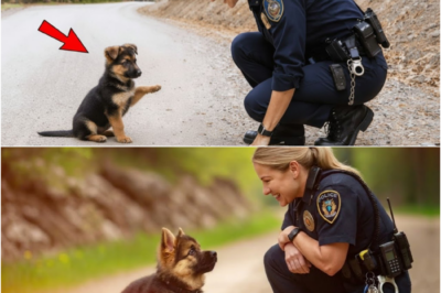 Kleiner Welpe folgt Polizistin unaufhörlich – Als sie den Grund erkennt, bricht sie in Tränen aus! 