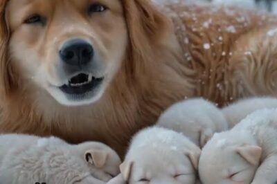 Im Schnee eingefroren: Der verzweifelte Kampf einer Hundemutter um das Leben ihrer Welpen! Mitten in einem heftigen Schneesturm liegt eine schwache, gebrechliche Hündin regungslos im Schnee. Ihr Körper hebt sich kaum mit jedem flachen Atemzug, ihr goldenes Fell ist mit Schnee bedeckt. Sie ist Grace, und ihre sechs kleinen Welpen, eng aneinandergekuschelt, kämpfen um ihr Leben. Draußen herrscht bitteres Chaos, der Sturm ist unerbittlich, verlassen und vergessen. Grace und ihre Welpen klammern sich ans Leben, ihre Körper zittern vor Kälte, ihre Schreie sind im Heulen des Windes kaum zu hören. Die Zeit läuft ihnen davon, doch dann durchbricht ein Geräusch den Schneesturm: Schritte knirschen im Schnee. Könnte dies ihre Chance auf Rettung sein? Clara, eine 60-jährige Witwe, lebt allein am Rande von Haven Wood, einer kleinen Stadt, die unter einer dicken Schneedecke begraben liegt. In ihrer Hütte herrscht Stille, Frieden und Einsamkeit. Sie verbringt ihre Abende am Feuer und erledigt einfache Aufgaben. Doch heute Abend ist der Sturm anders. Der schwindende Holzvorrat zwingt sie, die Wärme ihres Zuhauses zu verlassen und sich in die unbarmherzige Kälte zu wagen, um mehr Brennholz zu sammeln. Dick eingepackt in einen Mantel, Schal und robuste Kleidung Clara tritt in den Sturm. 👉 Siehe den ersten Kommentar 👇👇